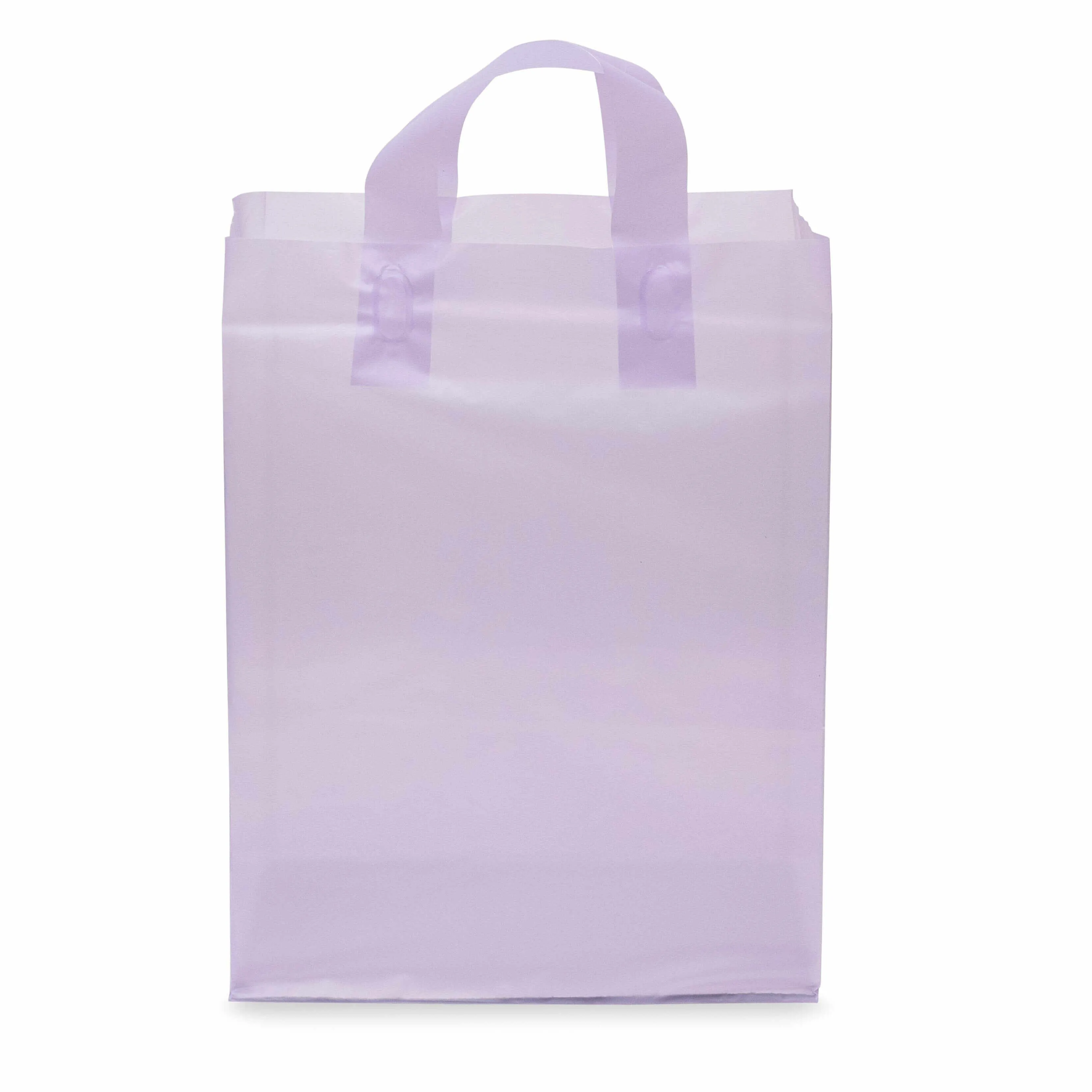 10x5x13 Medium Frosted Lilac Purple Plastic Bags with Handles