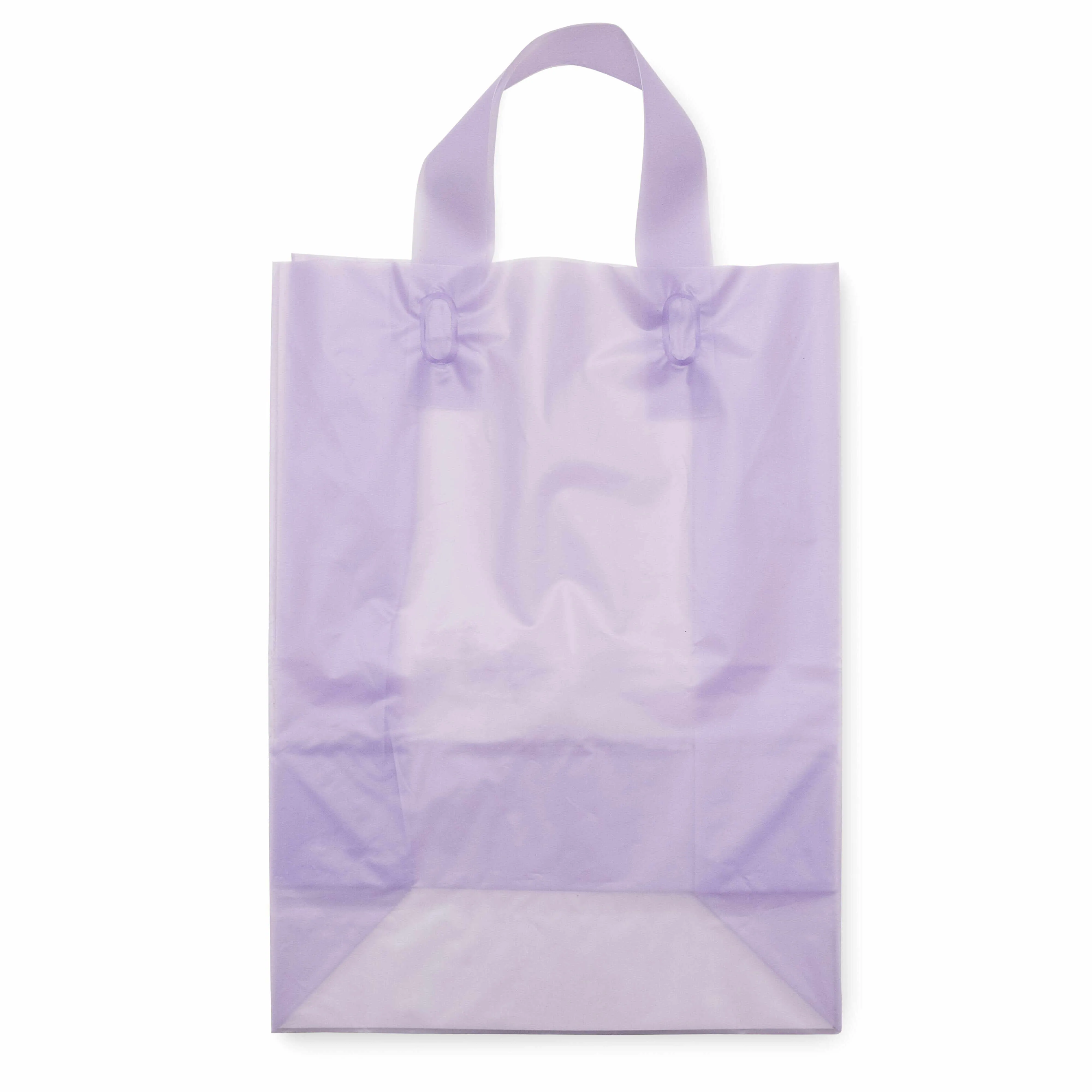 10x5x13 Medium Frosted Lilac Purple Plastic Bags with Handles