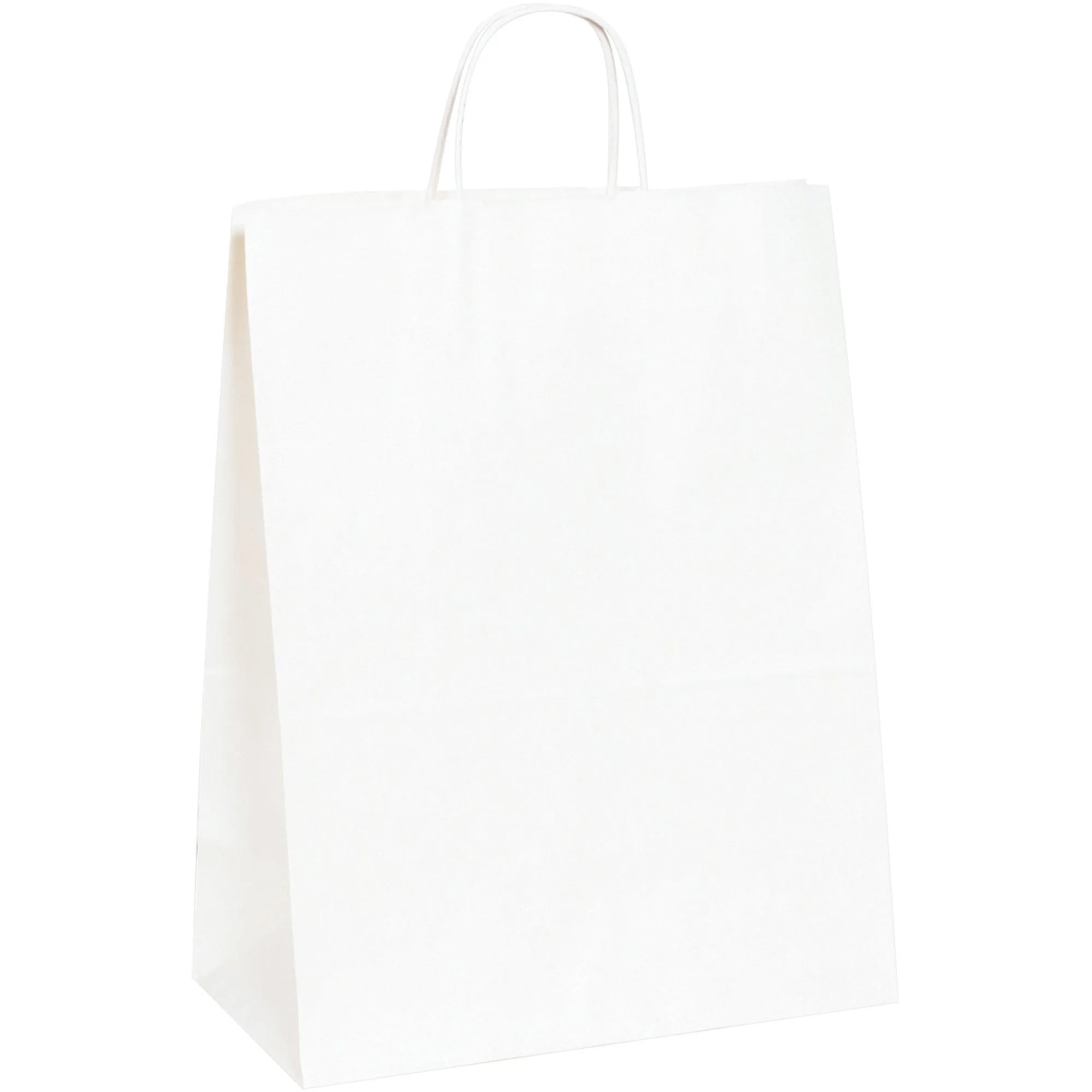 13 x 7 x 17" White Paper Shopping Bags