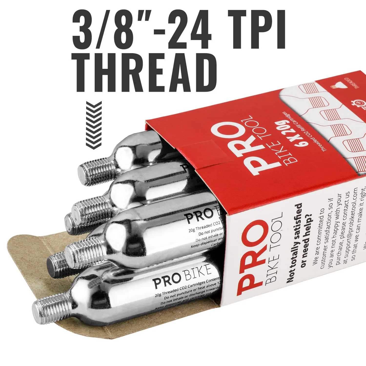 20g Threaded Co2 Cartridges - 6 Pack For All Co2 Bike Tire Inflators