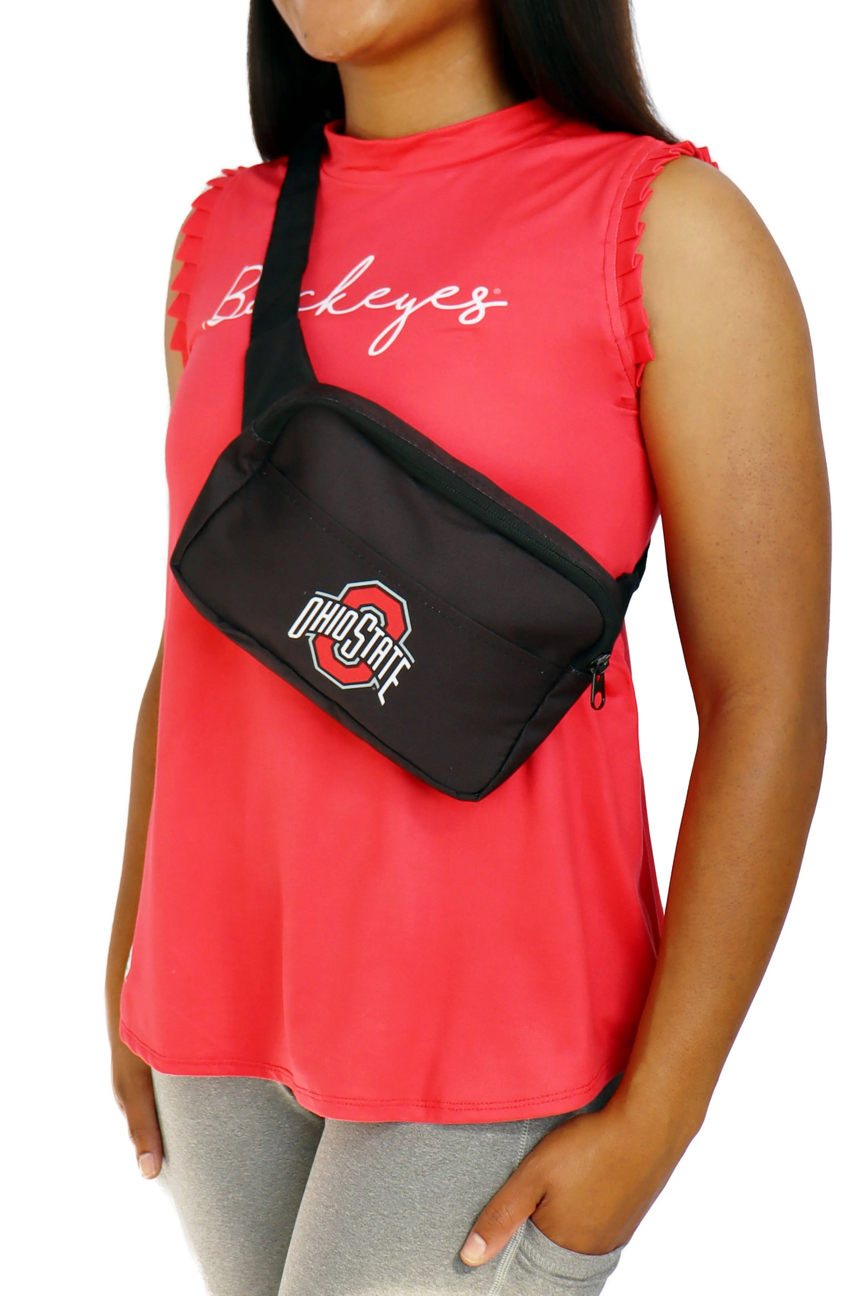 2108 -Ohio Athletic O Square Fanny Pack/ Black