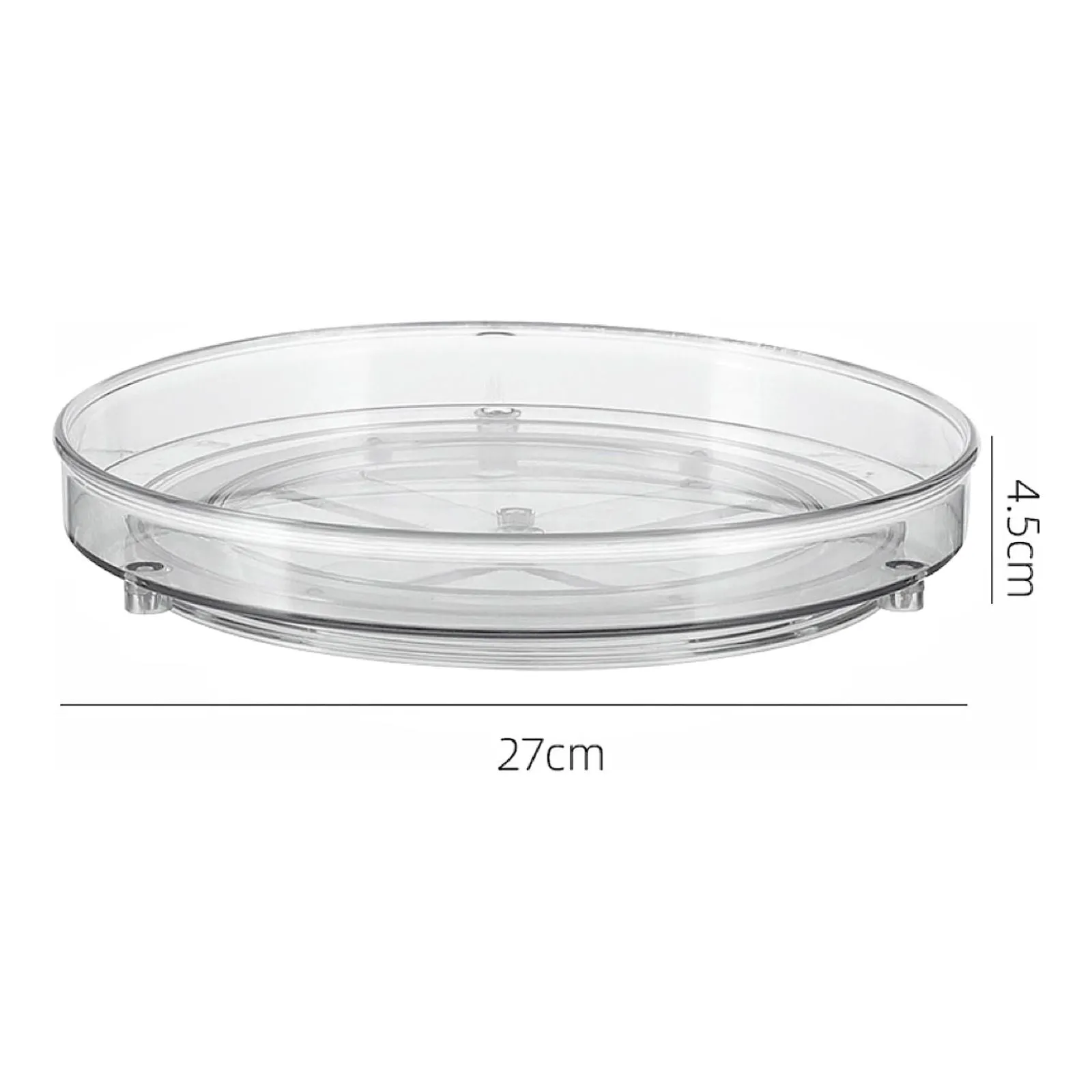 360° Rotatable 2 Tier Turntable Cabinet Organizer, Transparent