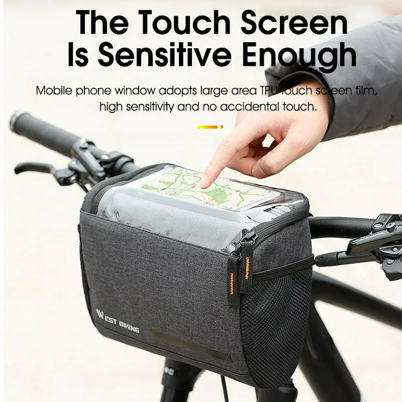 4.5L Bike Front Bag Touch Screen Phone Handlebar Bag Insulated Bicycle Cooler Bag MTB Road Cycling Accessories