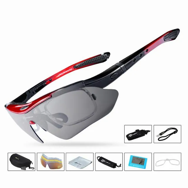 5 lenses Professional Polarized TR90 Sun Glasses