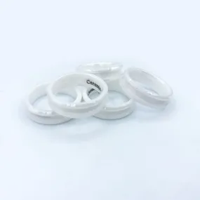 5 Pack - White Ceramic Ring Blank