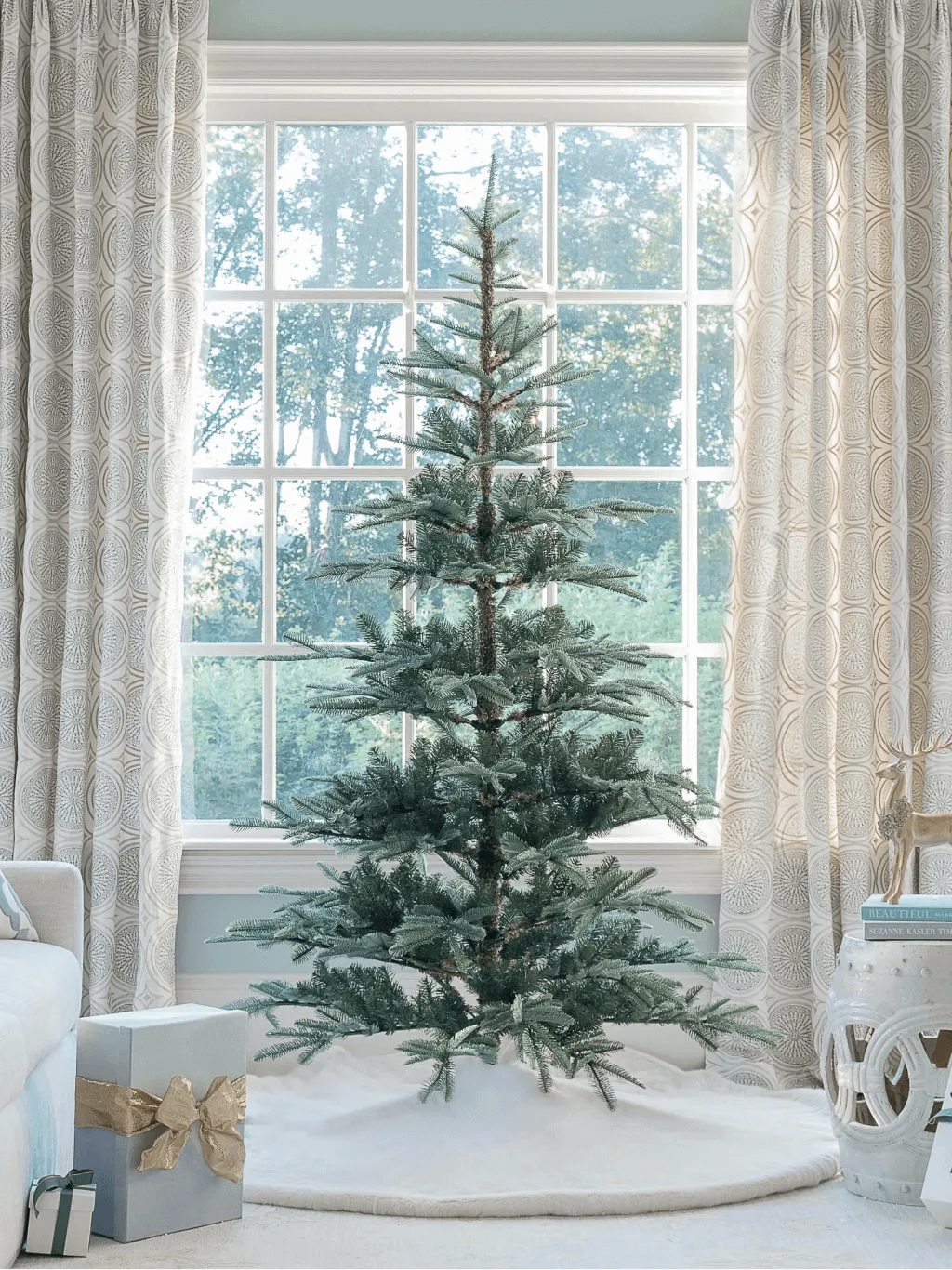 7' King Noble Fir Tree with Warm White LED Lights - OPEN BOX - FINAL SALE