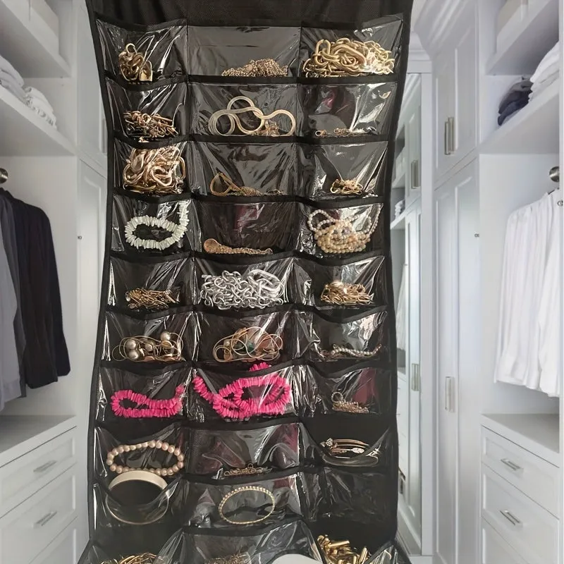 80 Grids Hanging Jewelry Storage Bag and Box Organizer