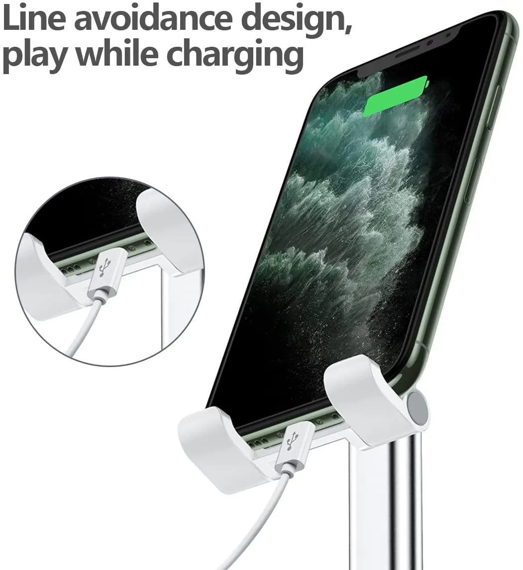 Adjustable Cell Phone and Tablet Holder Compatible with ipad, iPhone, Samsung and All Smartphones