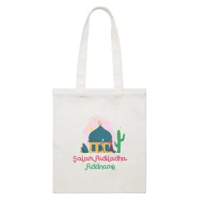 Aidiladha Sibling at Mosque Addname White White Canvas Bag