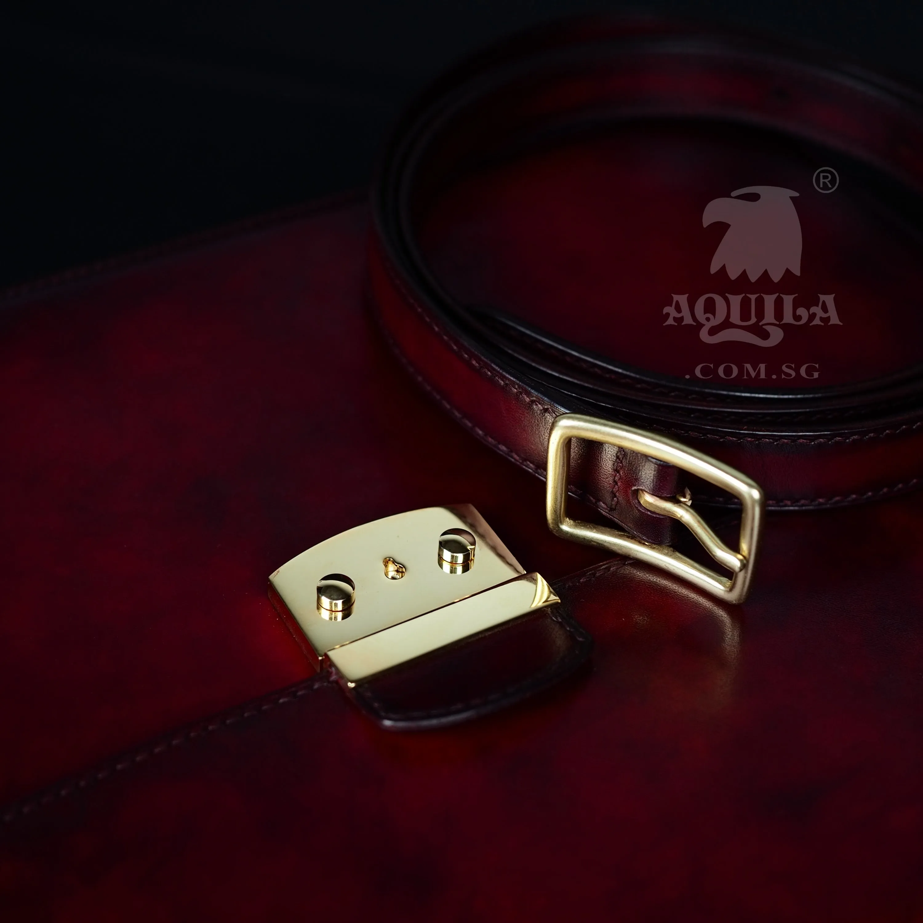 Aquila Oxblood Leather Briefcase