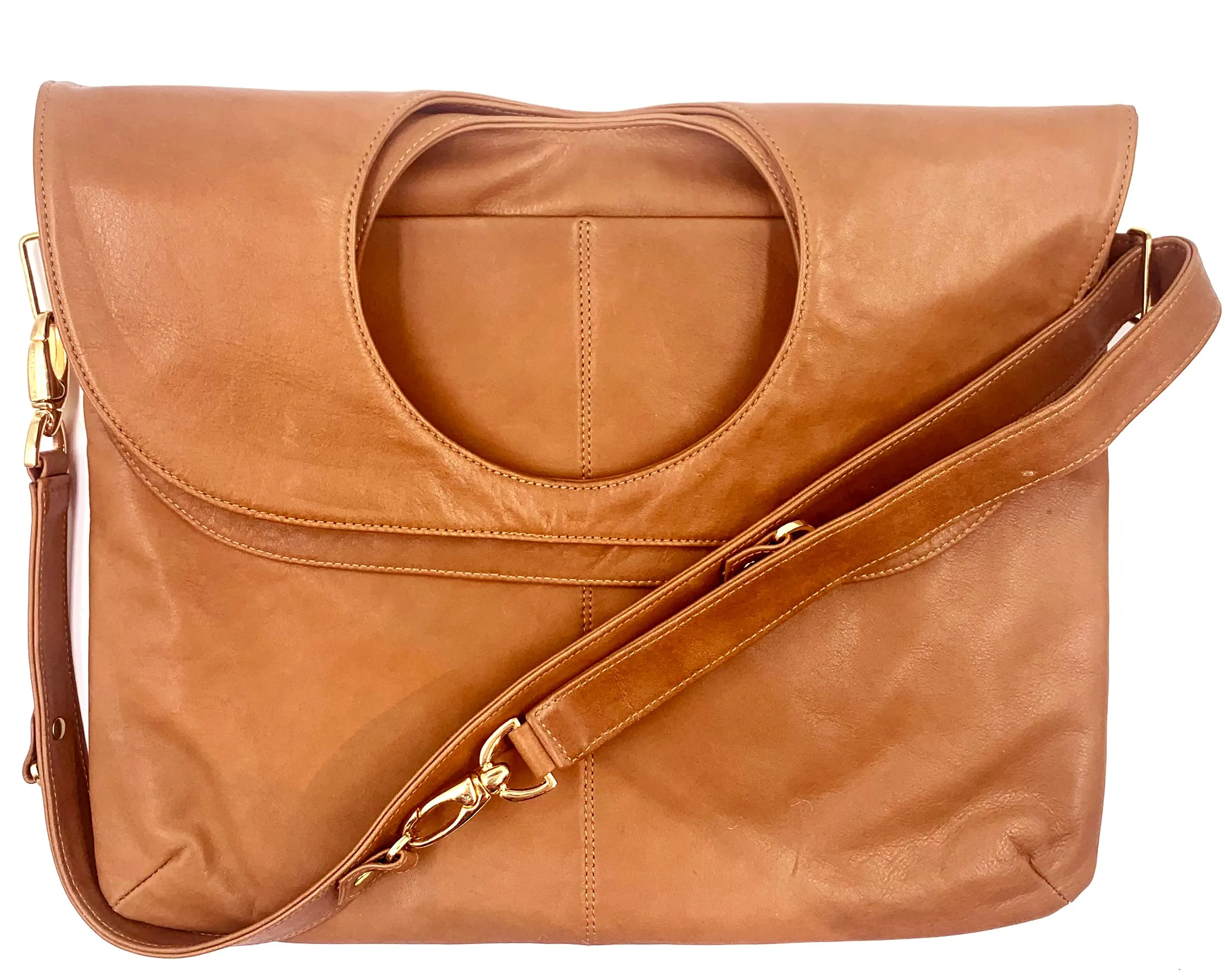 Audrey Large Messenger/Laptop Bag in Whiskey