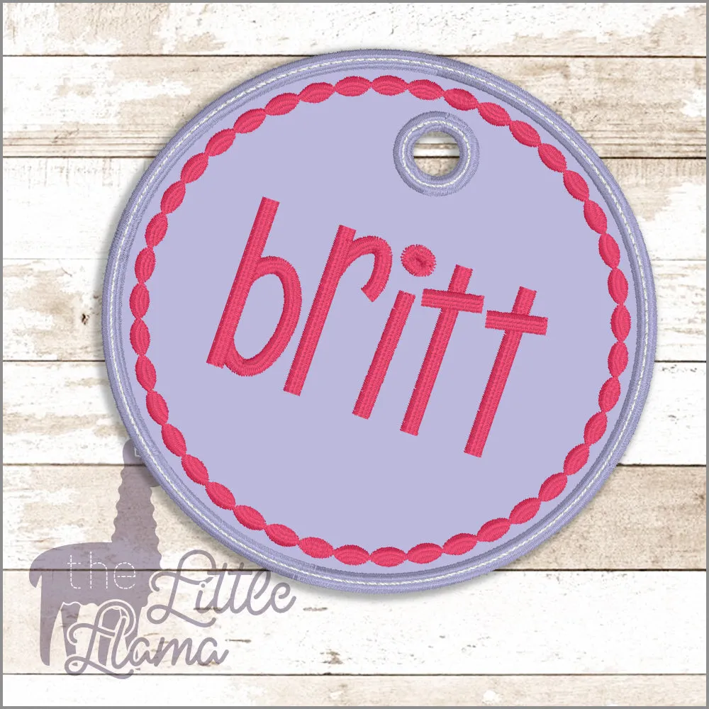 Bag Beaded Circle Name Tag