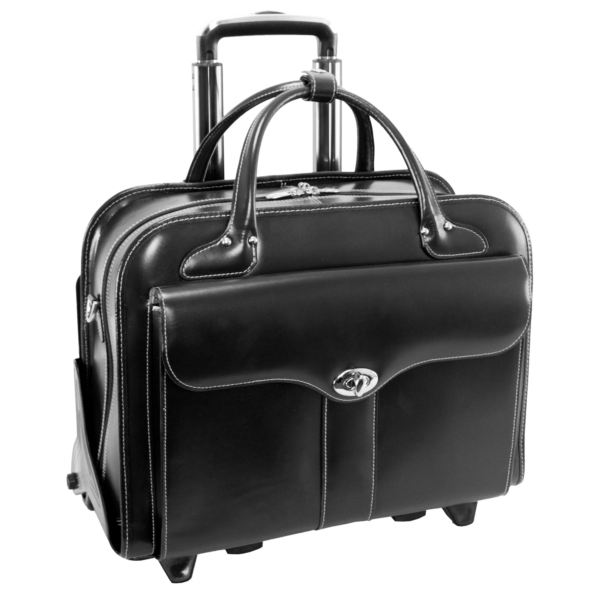 BERKELEY | 15” Leather Detachable-Wheeled Laptop Case