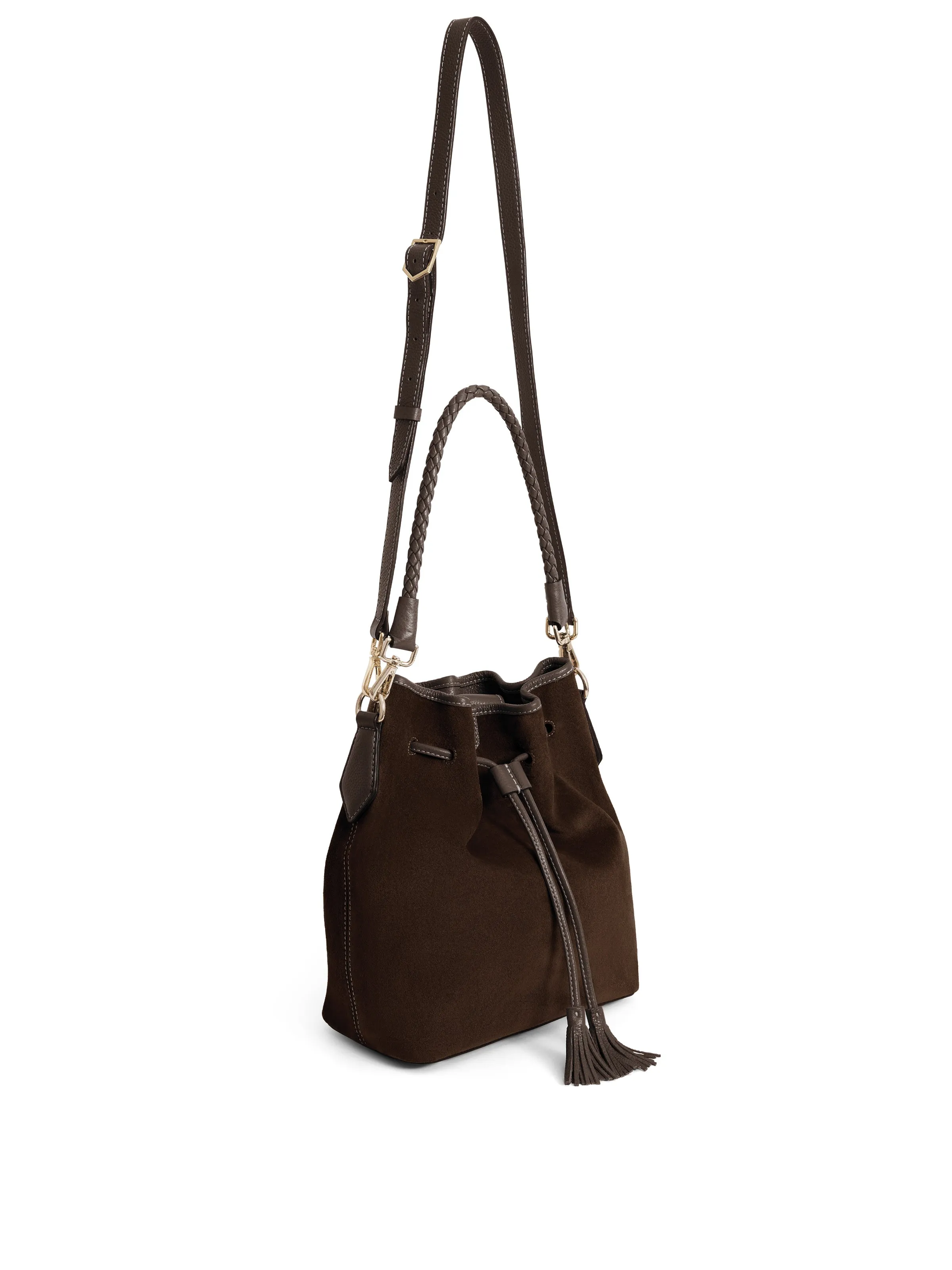 Bibury Bucket Bag - Chocolate Suede