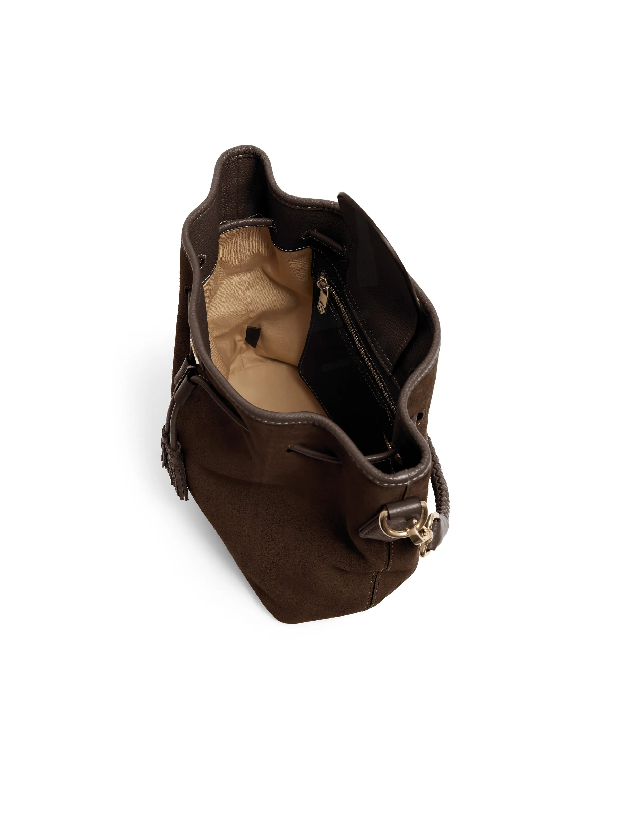 Bibury Bucket Bag - Chocolate Suede