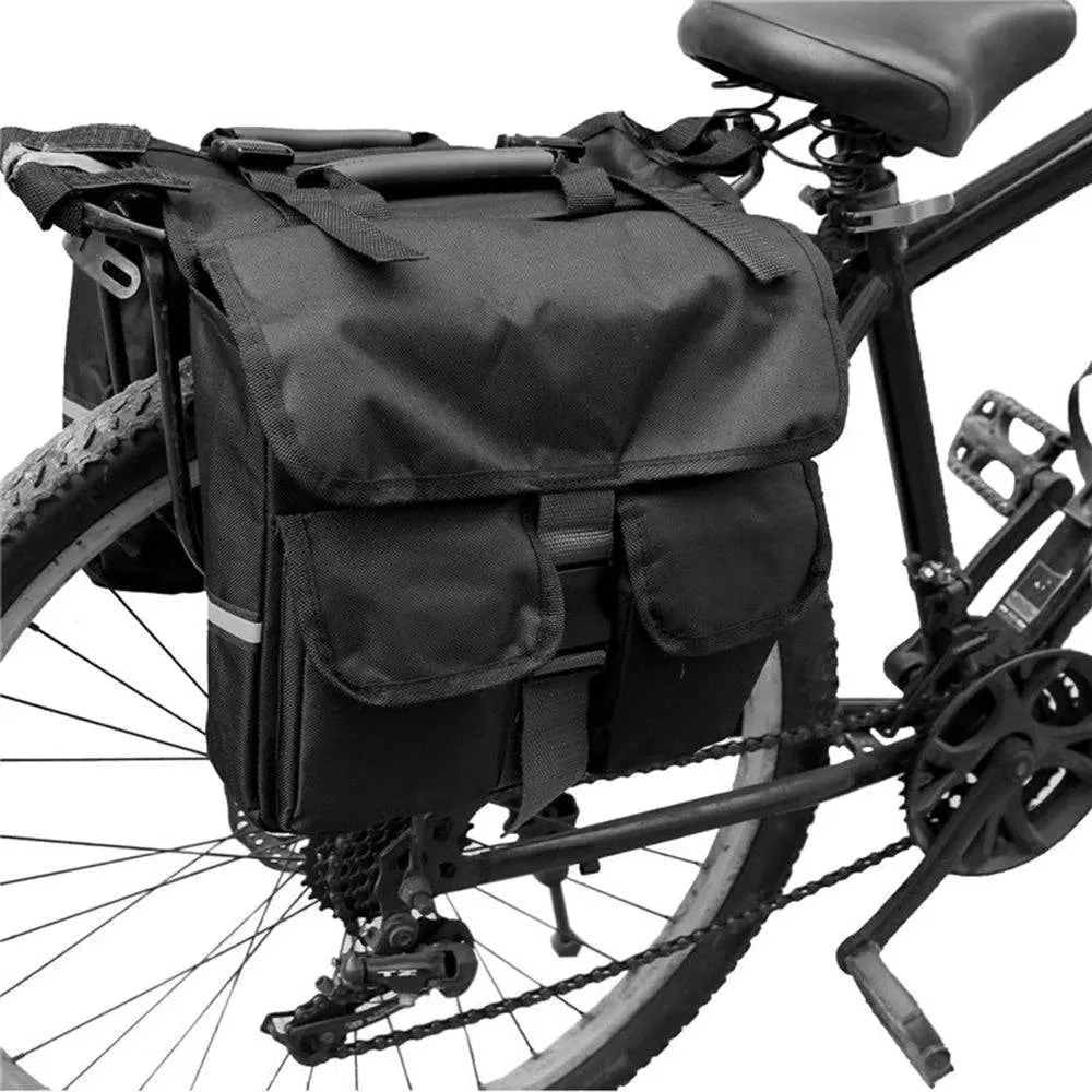 Bicycle Saddle Bag Oxford Cloth Back Pannier Bags Bike Rear Seat Bag Bike Rear Saddle Bag with Reflective Trim