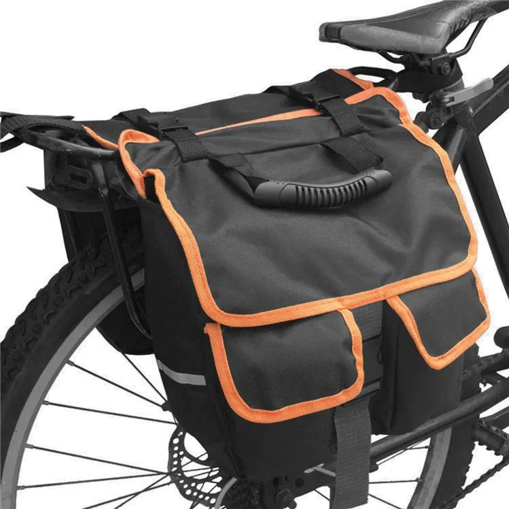 Bicycle Saddle Bag Oxford Cloth Back Pannier Bags Bike Rear Seat Bag Bike Rear Saddle Bag with Reflective Trim