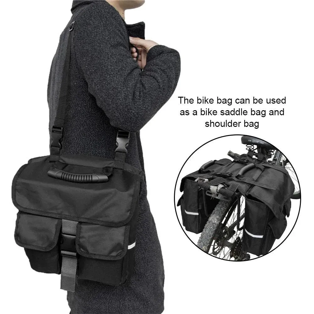 Bicycle Saddle Bag Oxford Cloth Back Pannier Bags Bike Rear Seat Bag Bike Rear Saddle Bag with Reflective Trim