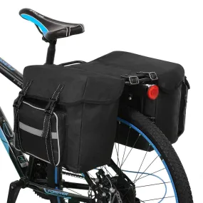 Bike Back Pannier Bicycle Rear Seat Bag Cycling Rack Grocery Pannier Road Bike Storage Bag Double Side Bag with Two Zipper Pouch