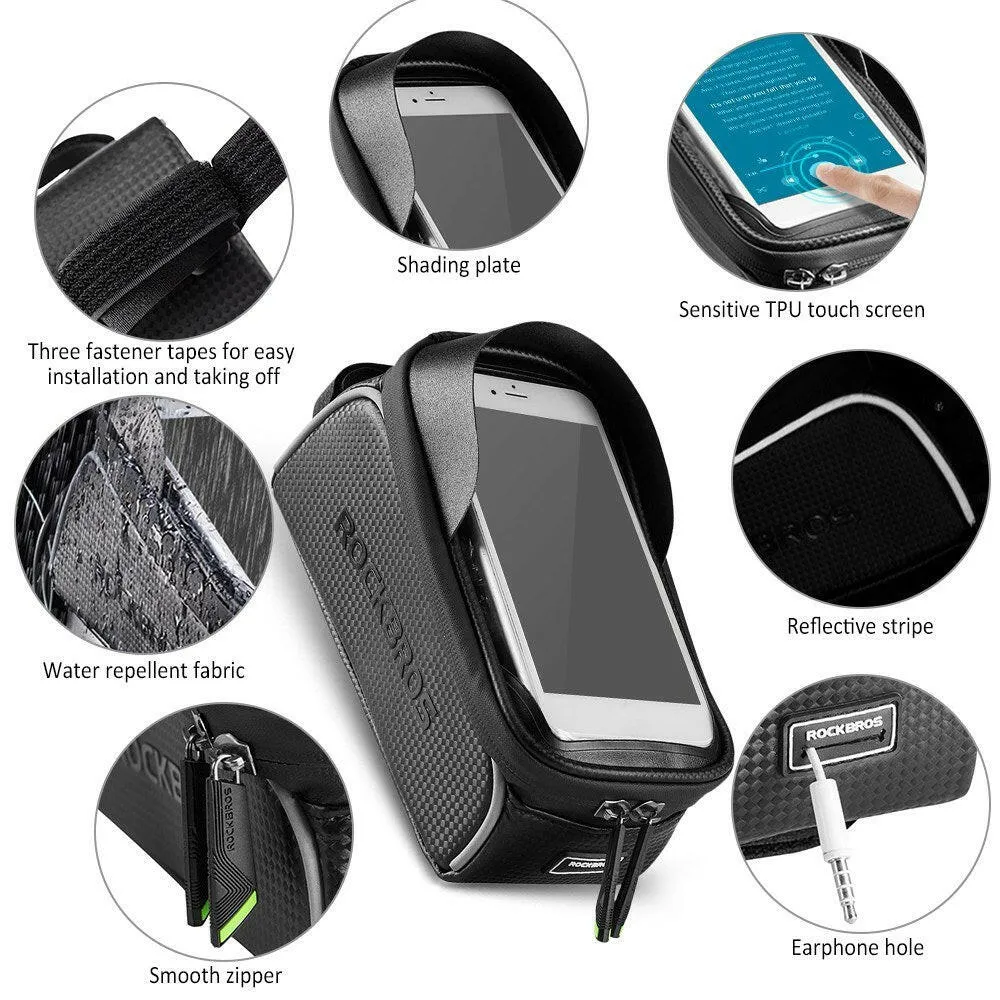 Bike Phone Bag Top Tube Bag Cycling Front Frame Bag Phone Holder Touch Screen Bike Phone Pouch