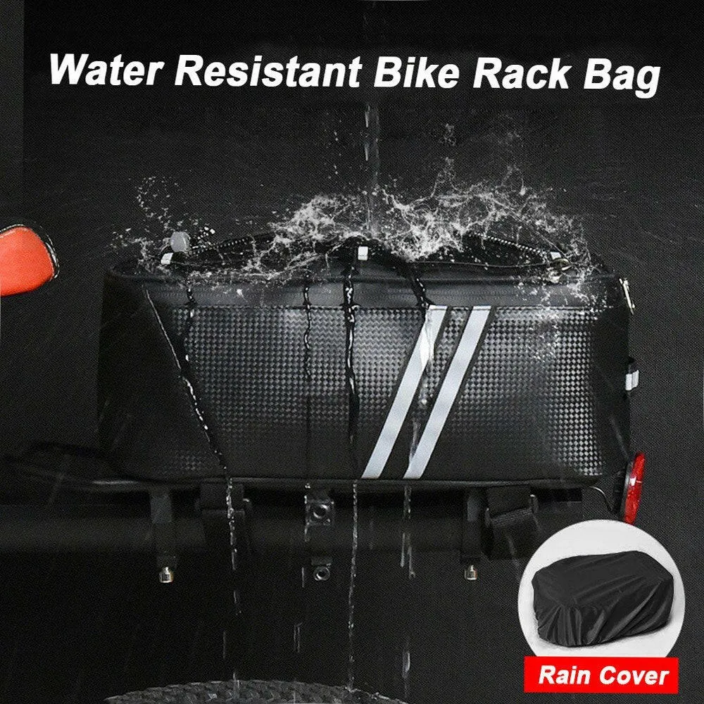 Bike Trunk Bag 7L Bicycle Rear Bag Water Resistant Bike Rack Bag with Waterproof Rain Cover