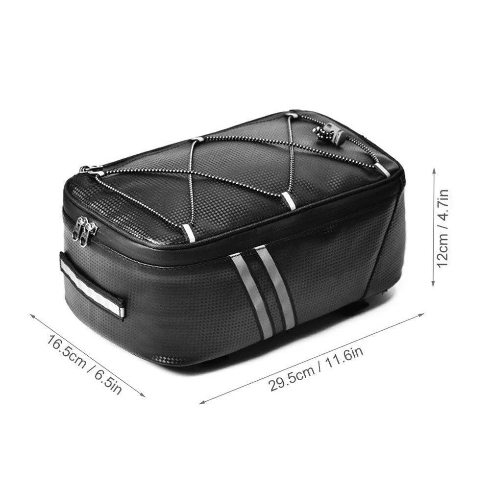 Bike Trunk Bag 7L Bicycle Rear Bag Water Resistant Bike Rack Bag with Waterproof Rain Cover