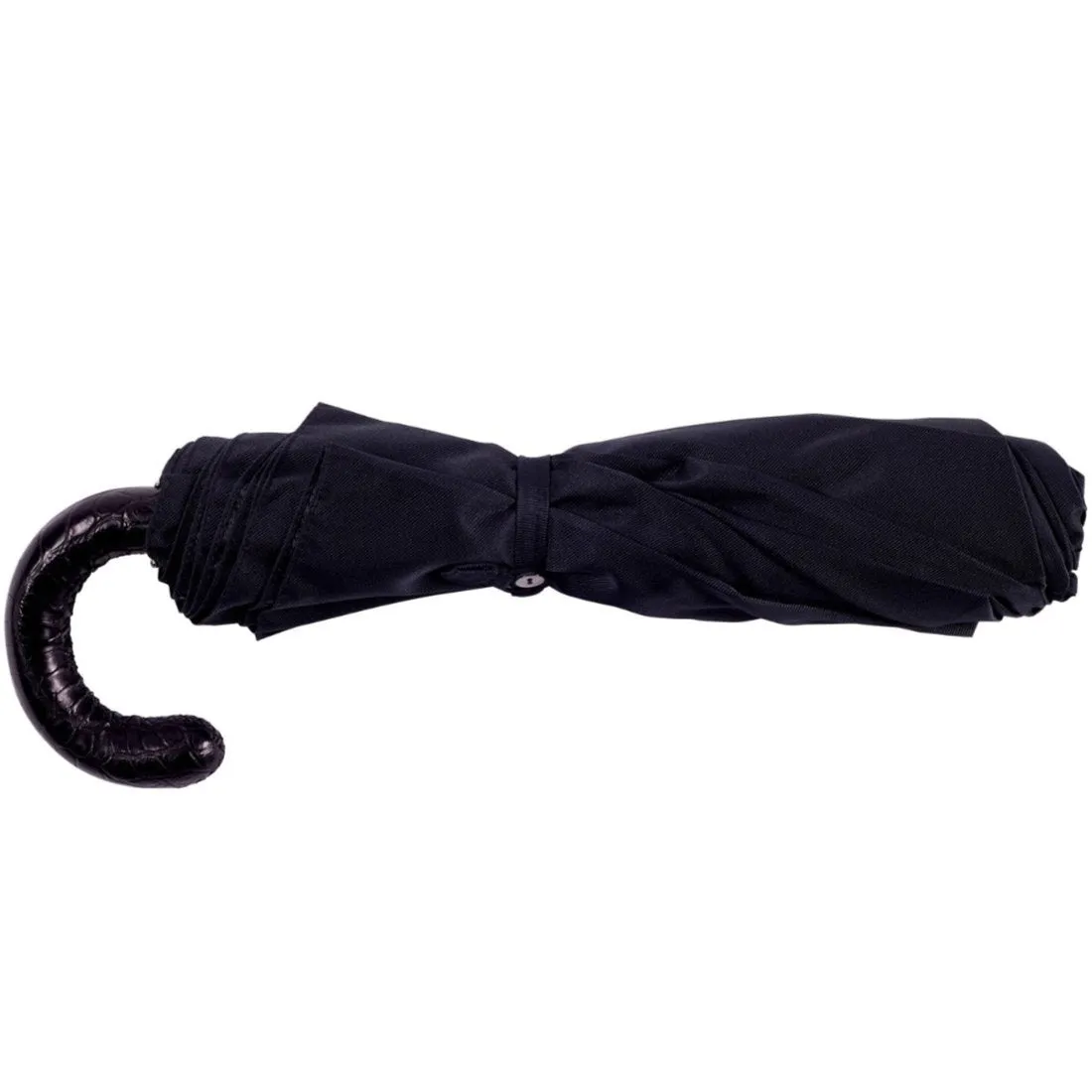 Black Alligator Travel Umbrella with Black Canopy