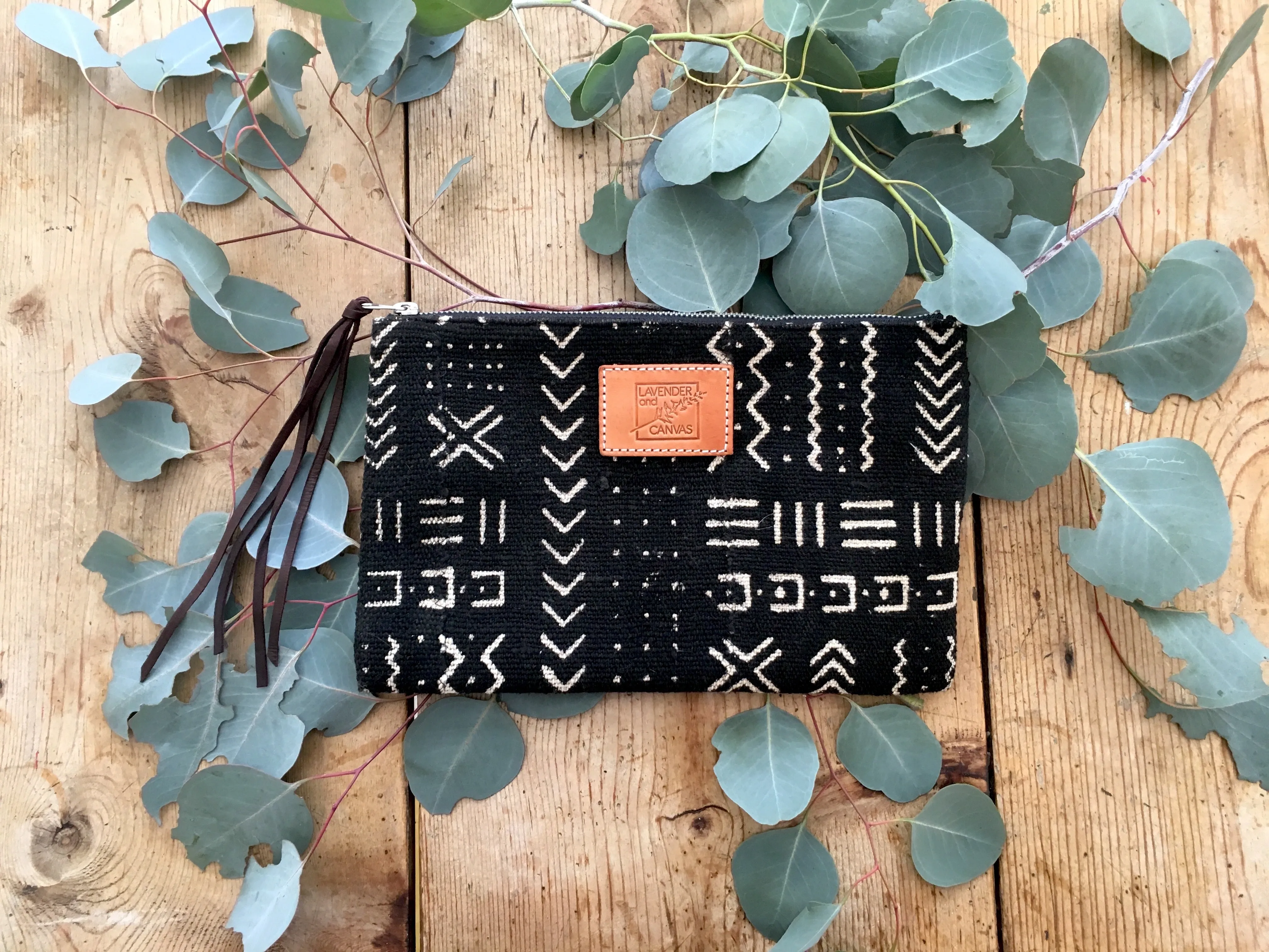 Black & White Mudcloth Pouch