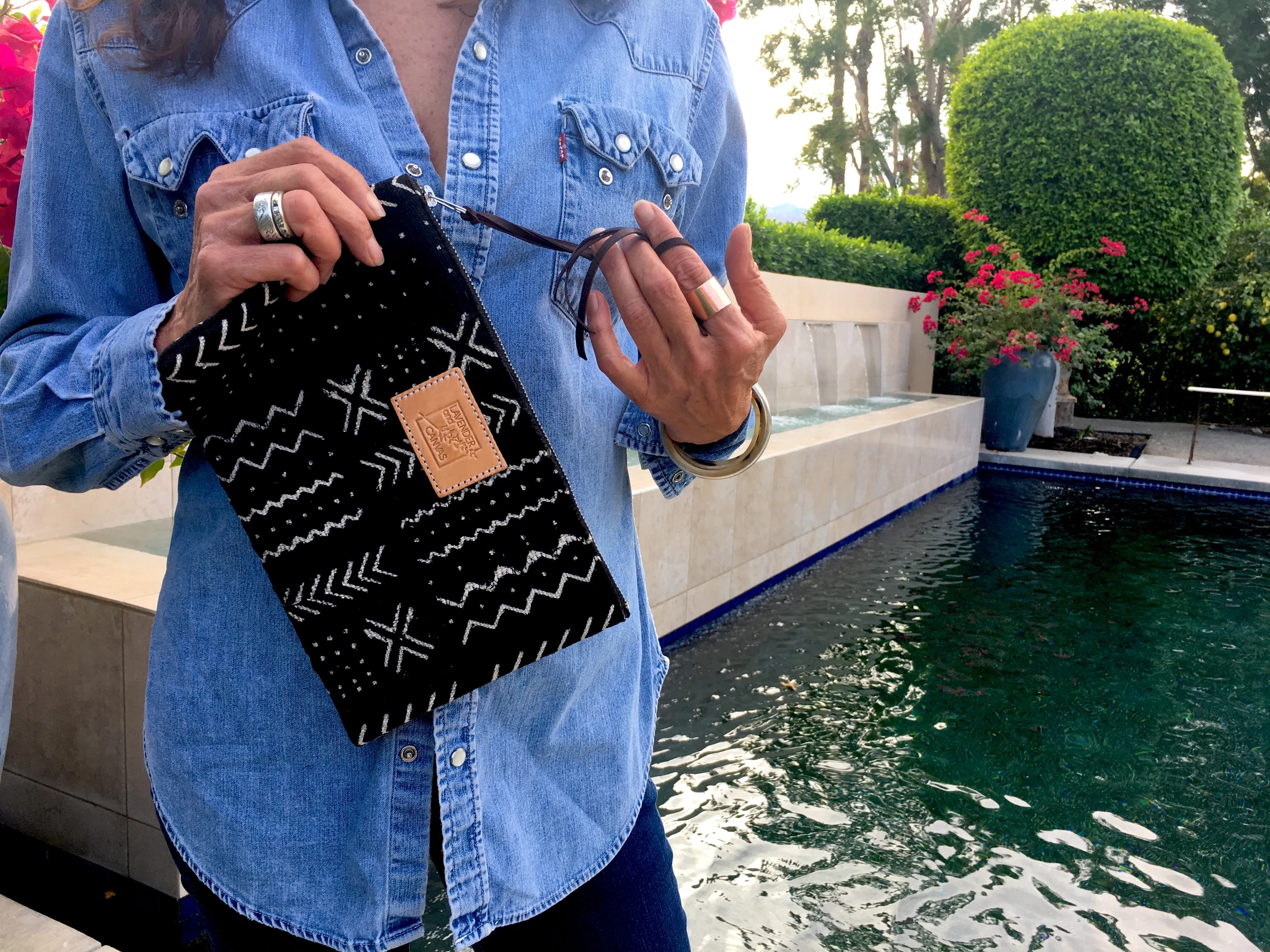 Black & White Mudcloth Pouch