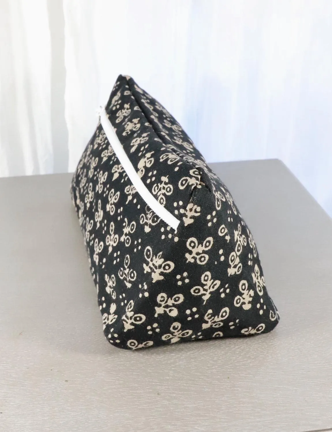 Black Toiletry Bag- Dots or Floral