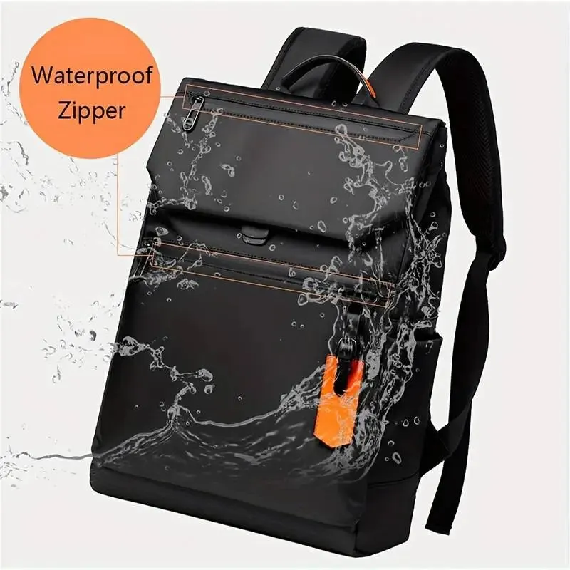 Black Waterproof Oxford Backpack