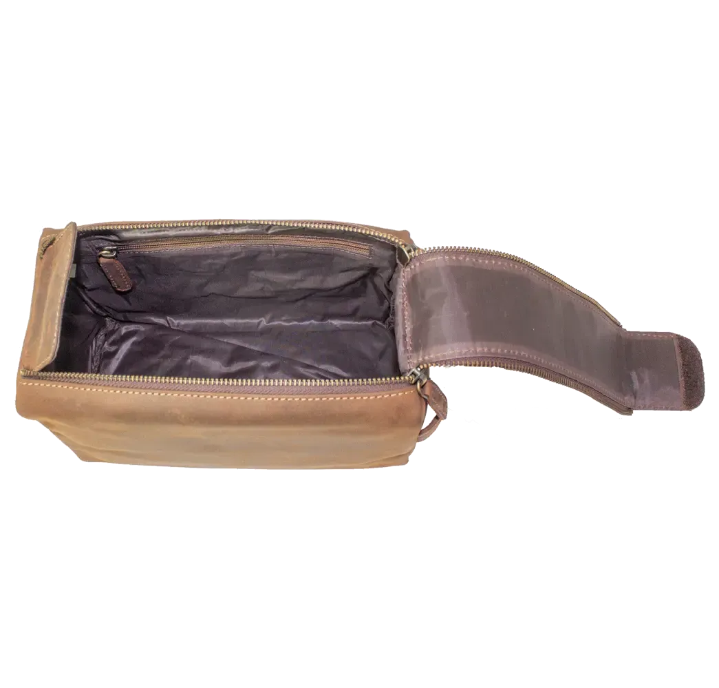 BOL Distressed Leather Toiletry Bag