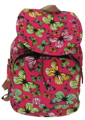 Bravo! Backpack Rucksack Drawstring (Butterfly, Hot Pink)