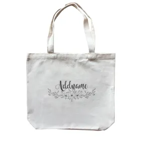 Bridesmaid Monochrome Floral Addname Accessories Canvas Bag