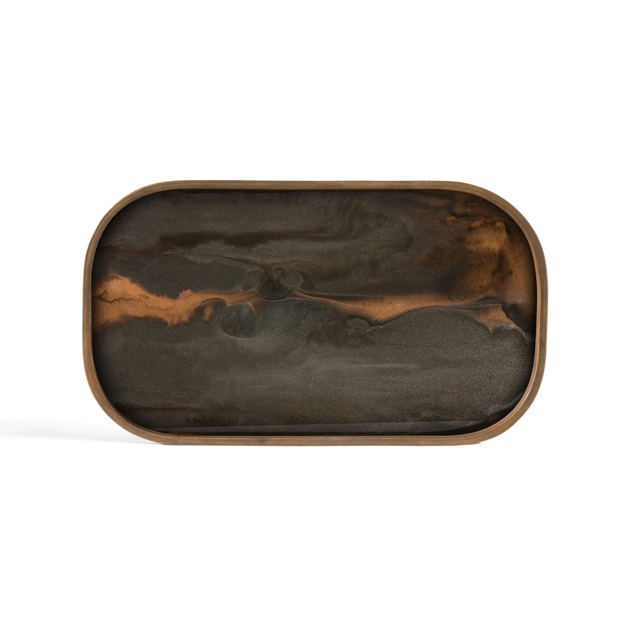 Bronze Organic Glass Rectangular Valet Tray