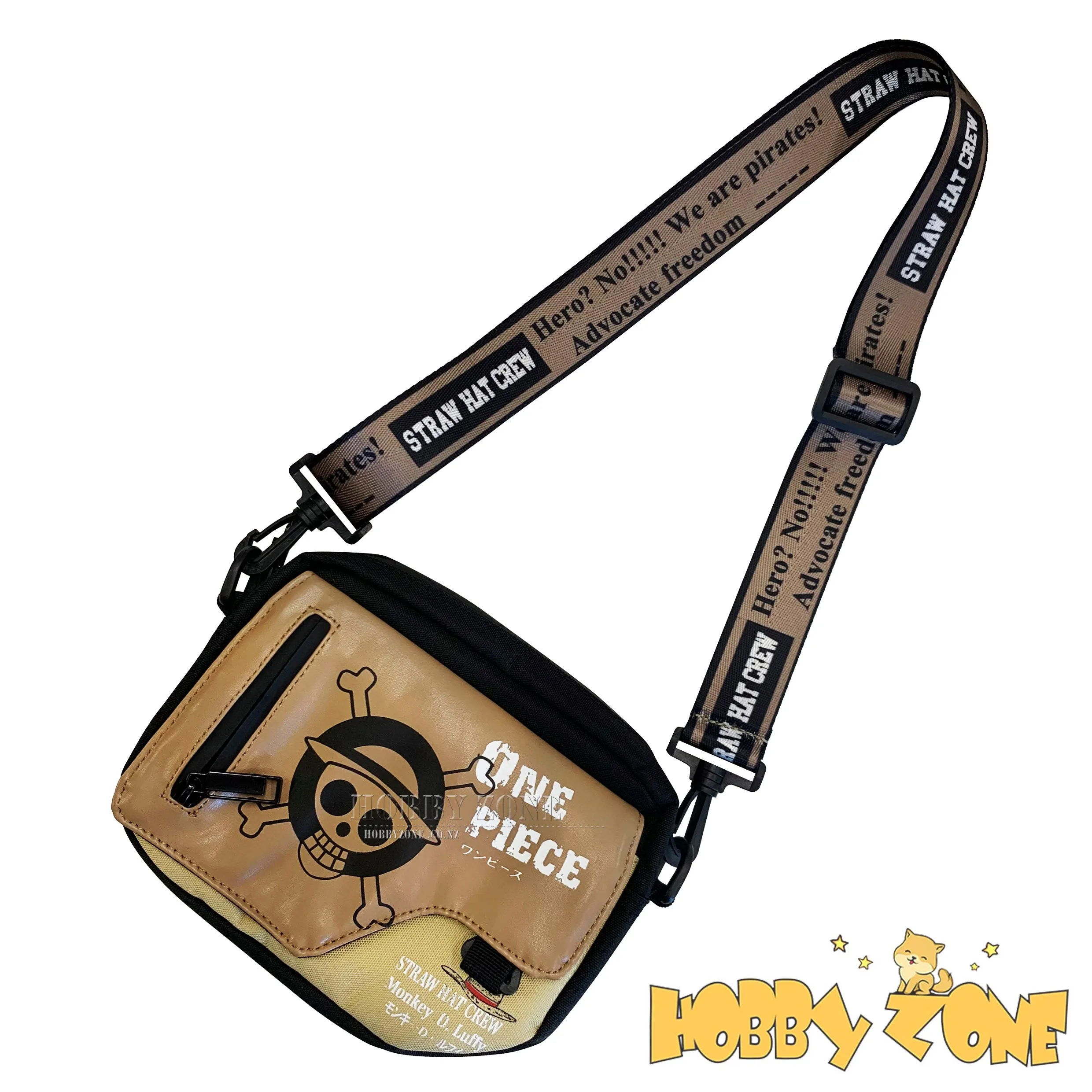 Brown One Piece Luffy Skull Canvas Bag