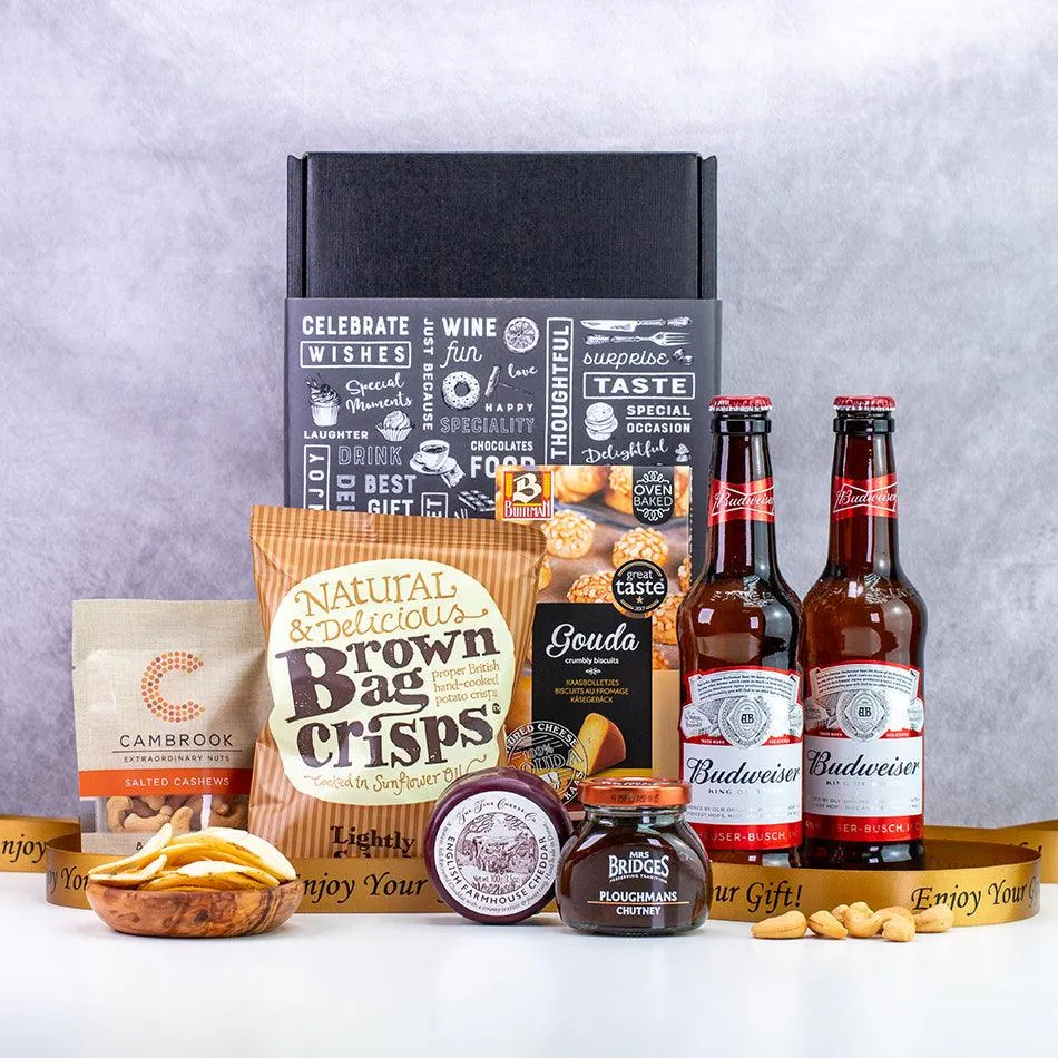 Budweiser Lager & Savouries Gift Box