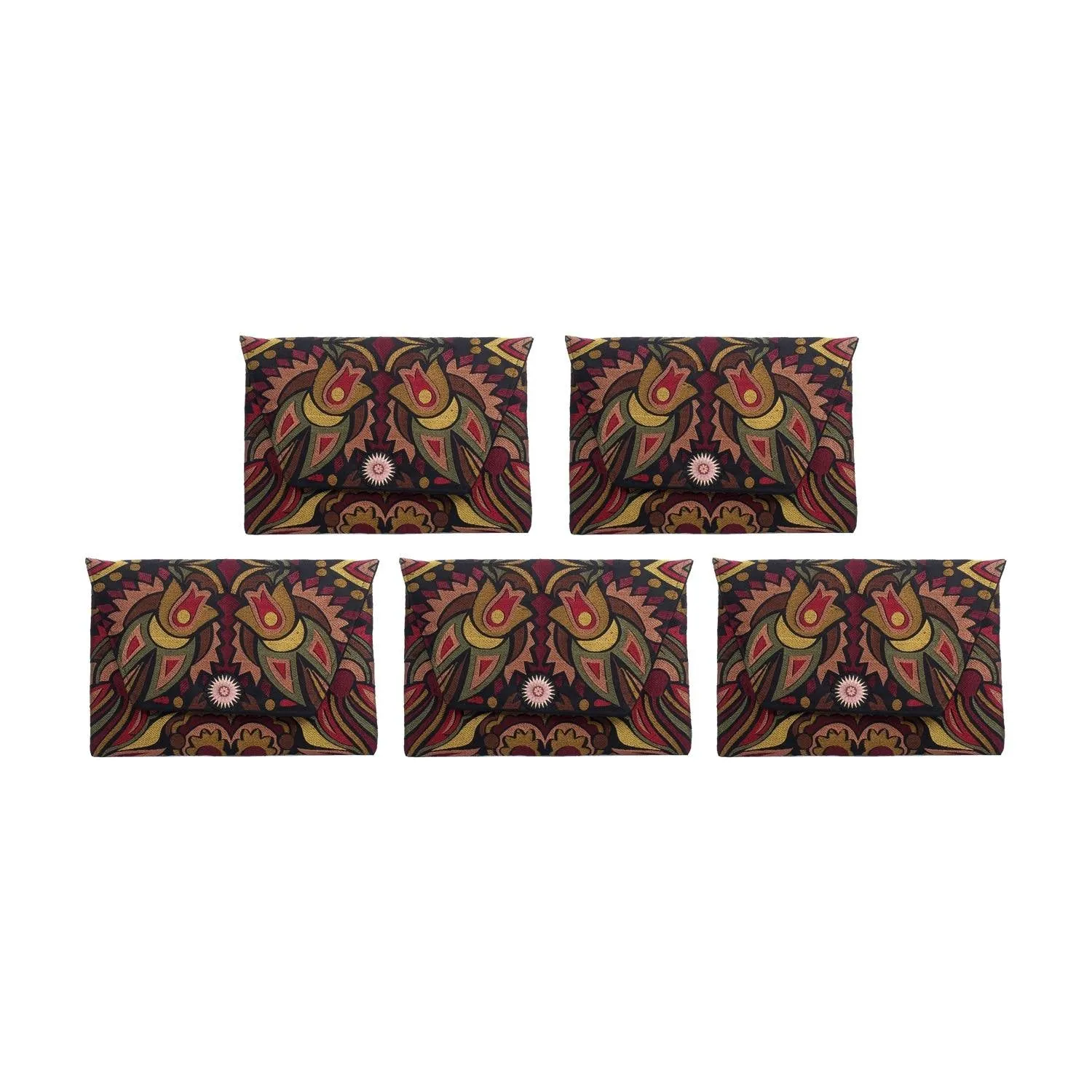 BUNDLE: Boho Brown Clutch Bag 5 Pieces - Thailand