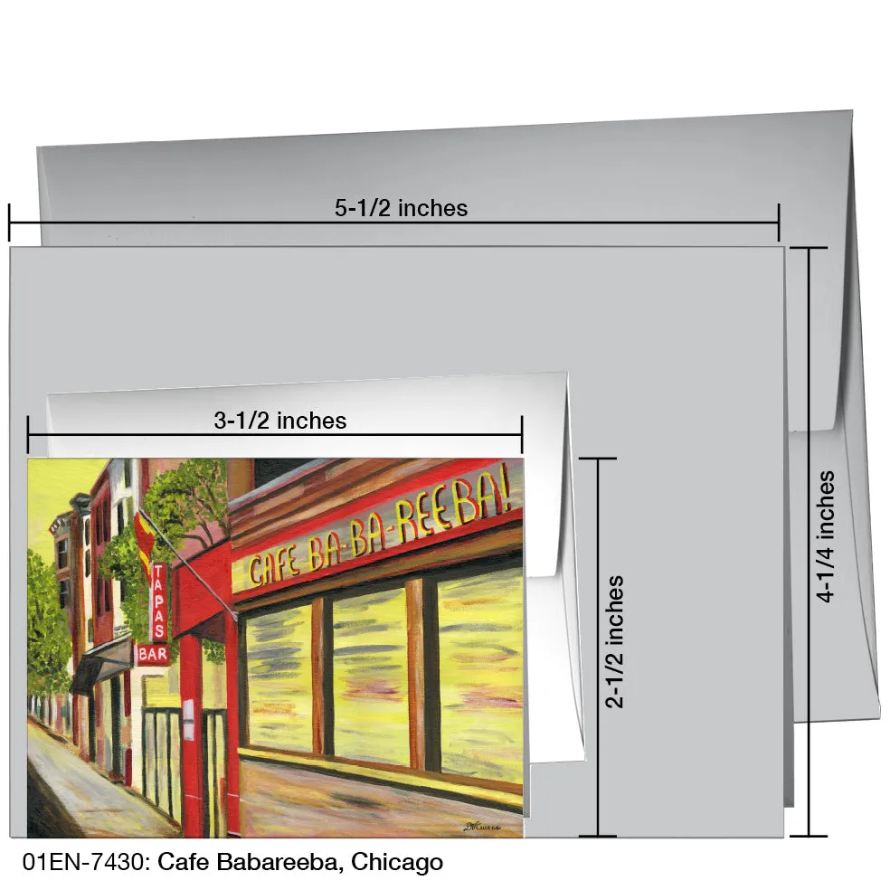 Cafe Babareeba, Chicago, Greeting Card (7430)