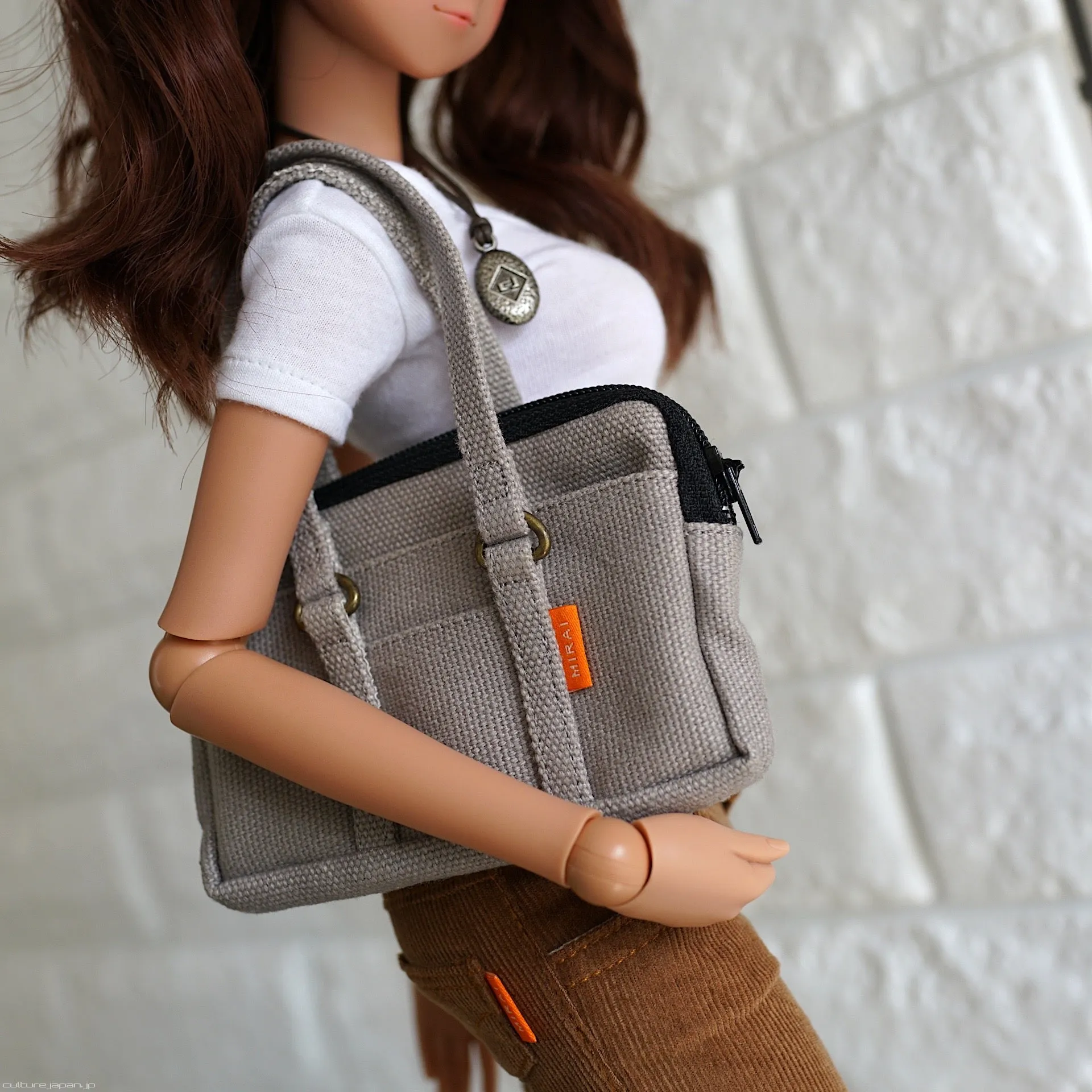 Canvas School Bag (Grey)