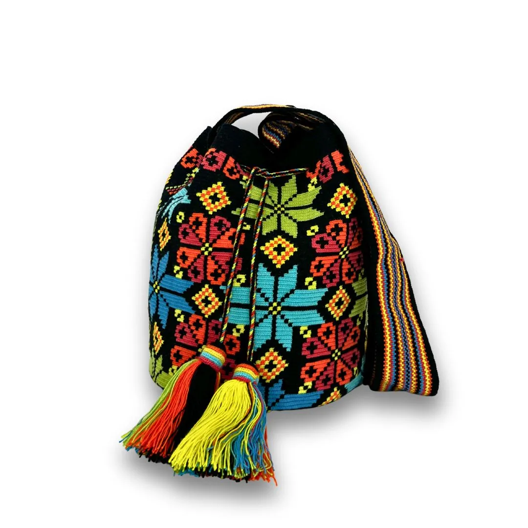 Carnival Flowers Crossbody Mochila