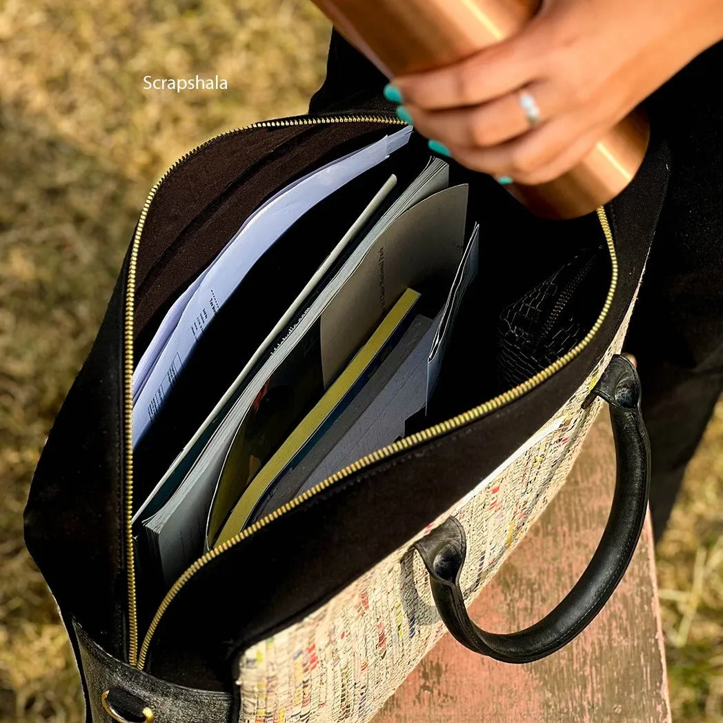 Charcha Office Laptop Bag | Upcycled Handloom Textile