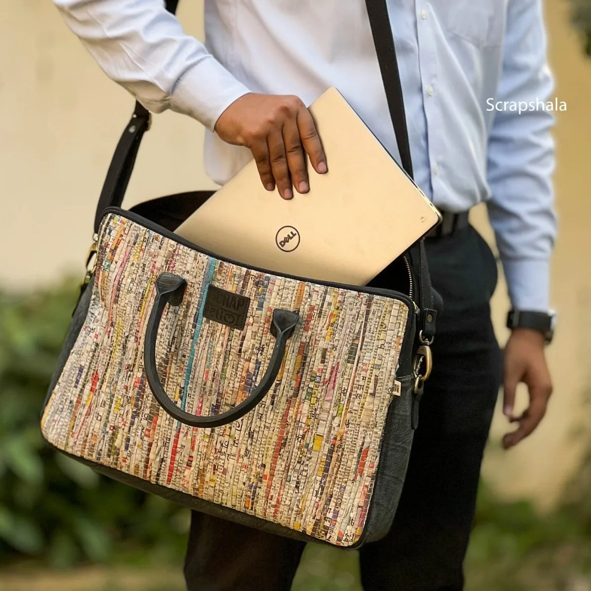 Charcha Office Laptop Bag | Upcycled Handloom Textile