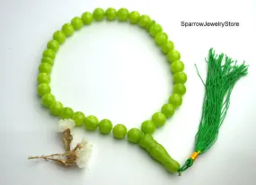 Chrysoprase mala bead bracelet Natural green chrysoprase knotted Mala Gift with meaning Worry Beads 27 or 33 Beads Christmas gift idea