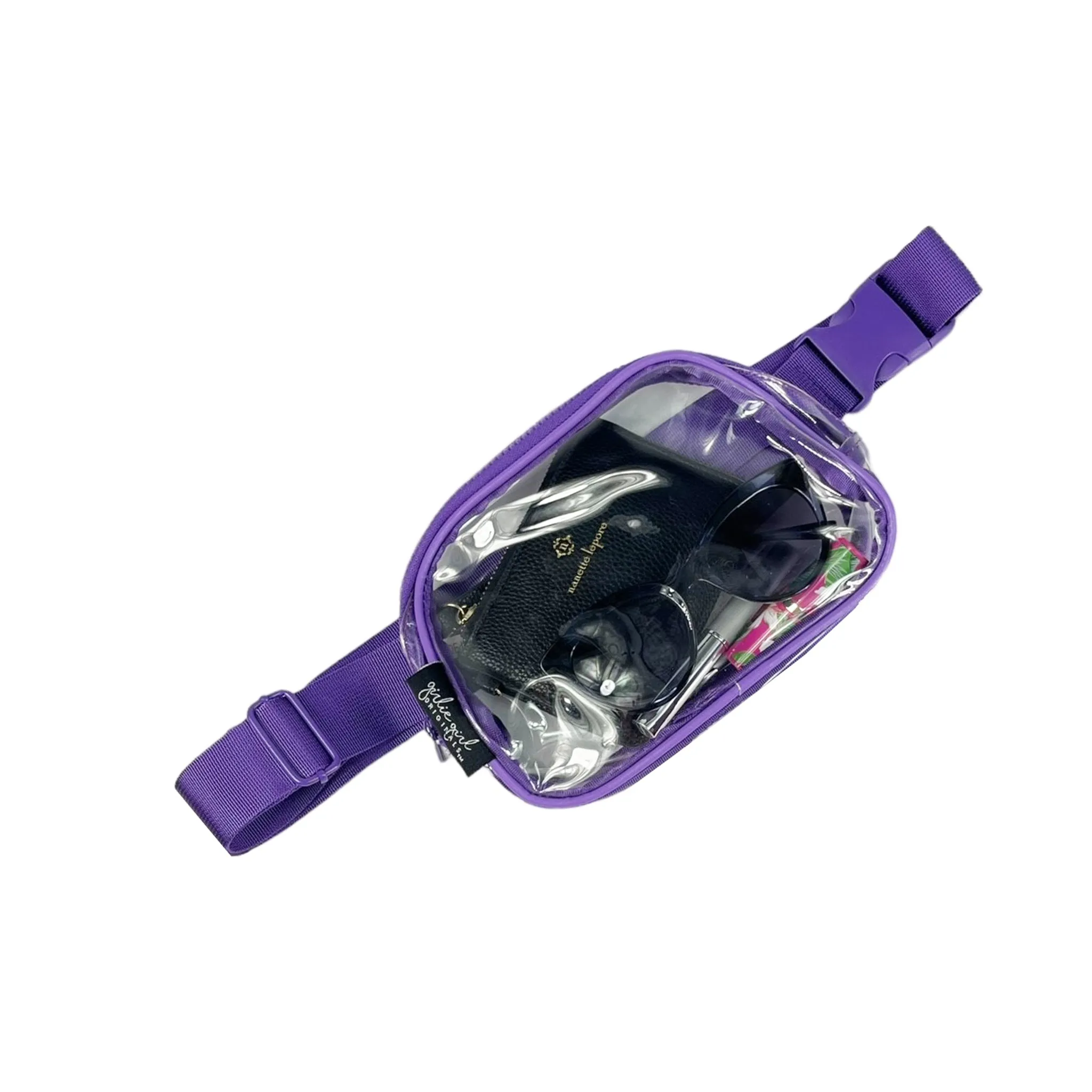 CL-1501 Team Color Clear Belt Bag Purple