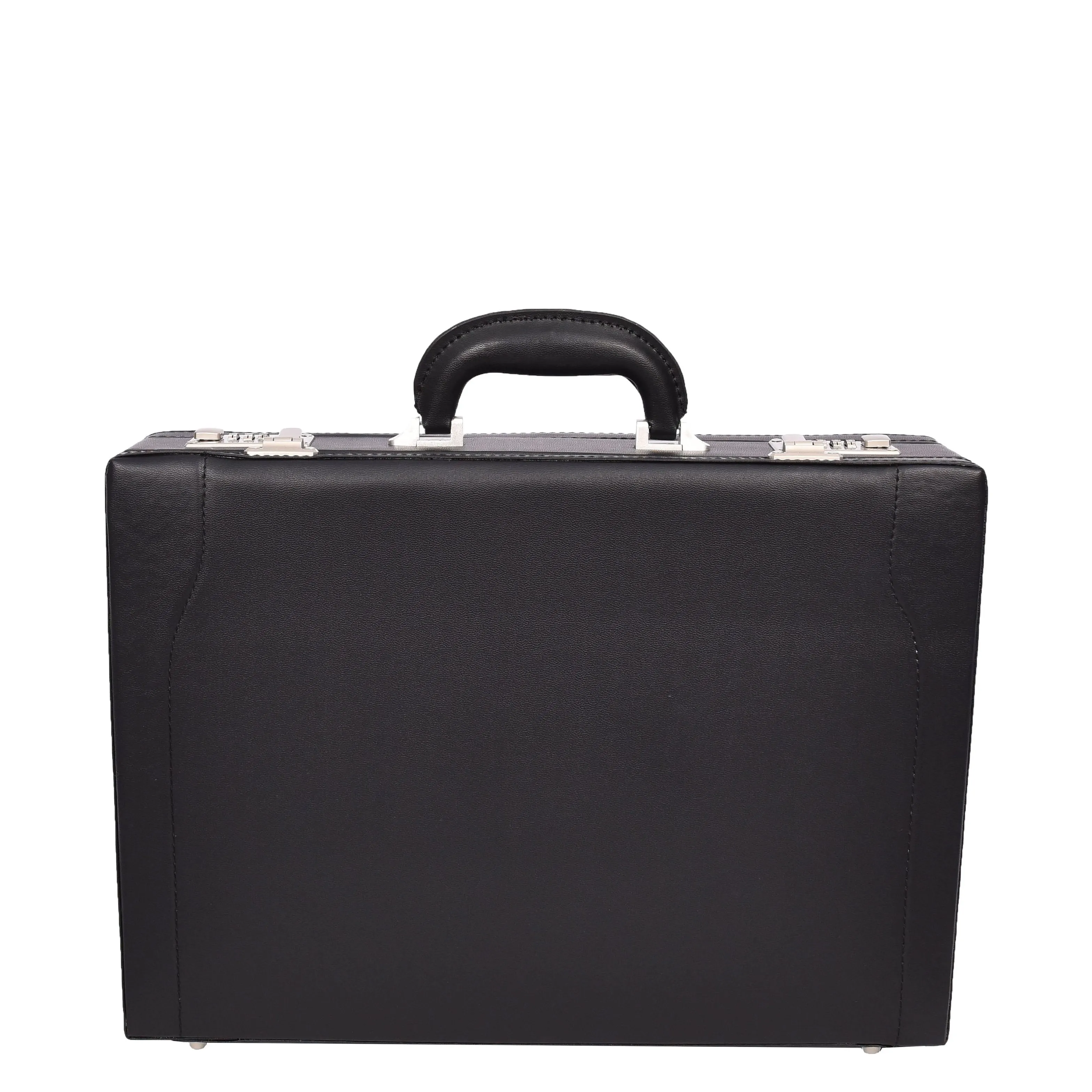 Classic Attache Case Leather Look Briefcase Document Bag Black Bulga