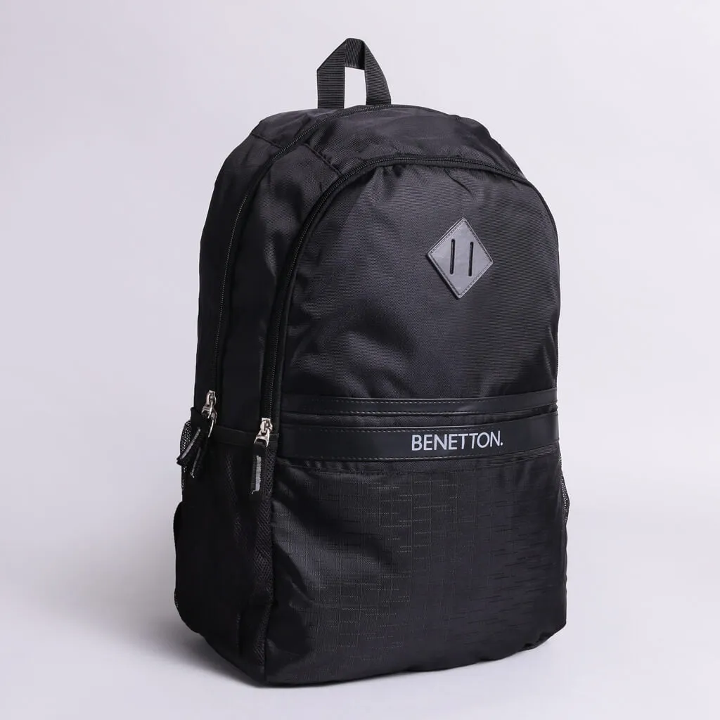 Classic Black Benetton Laptop Backpack