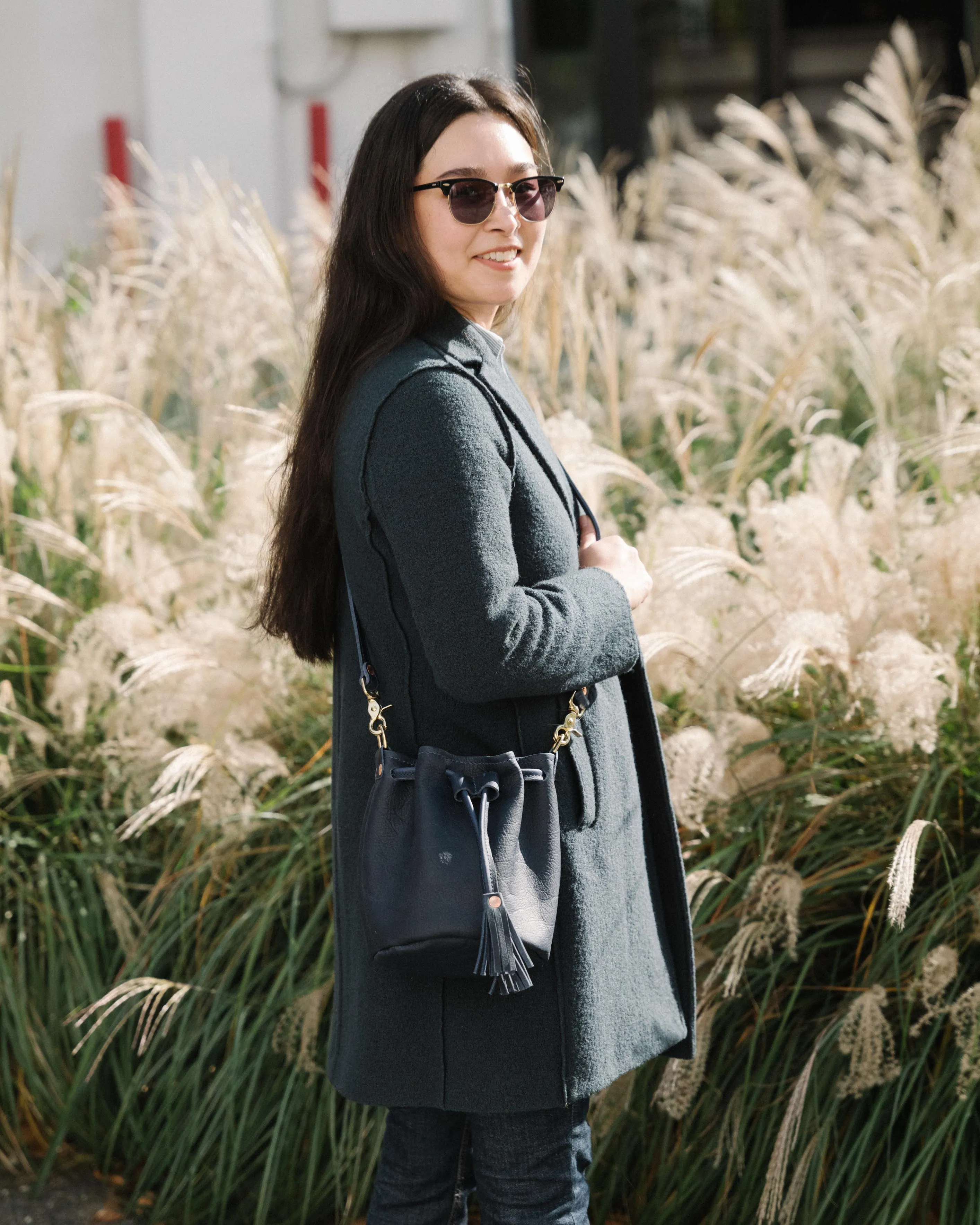 Cognac Cypress Mini Bucket Bag