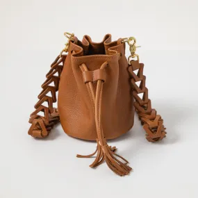 Cognac Cypress Mini Bucket Bag