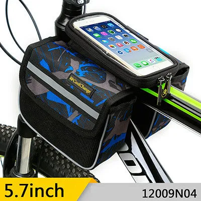 CoolChange High Quality Cycling Bike Front Frame Bag Tube Pannier Double Pouch for Cellphone Bicycle Accessories Riding Bag